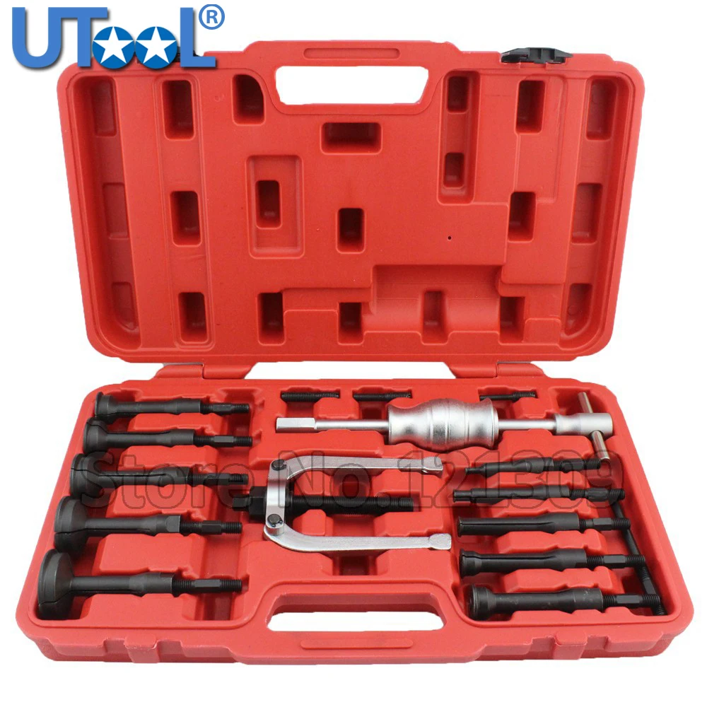 

Professional 16PC BLIND HOLE PILOT BEARING PULLER INTERNAL EXTRACTOR REMOVAL SLIDE HAMMER SET KIT W/ SLIDE