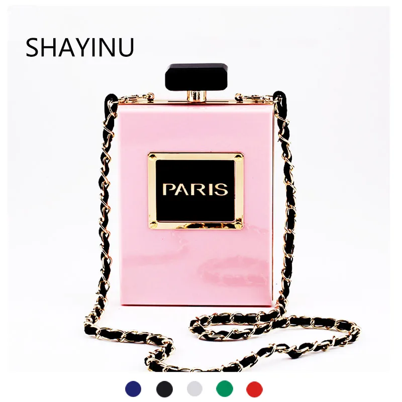 Women's Shoulder Bags Perfume Bottle Shape Bag Clear Acrylic Box