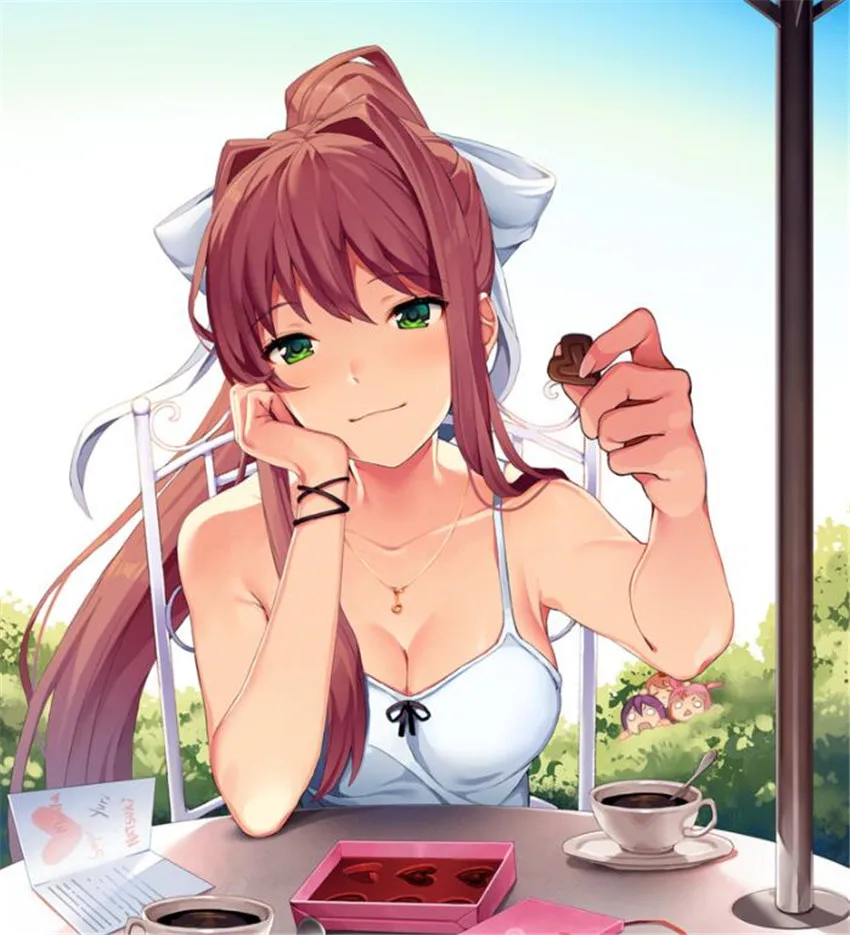 Художественный Клуб Doki! Monika парики DDLC длинные термостойкие синтетические волосы Perucas Косплей парик A622