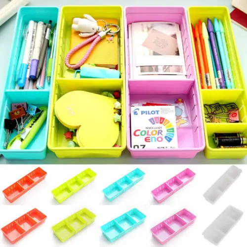 

2019 hot sales Adjustable Drawer Organizer Home Kitchen Board Divider Makeup Storage Box PU Desk organize
