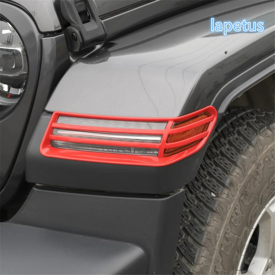 

Lapetus Car Front Face Wheel Eyebrow Lampshade Decoration Frame Cover Trim 2 Piece ABS Fit For Jeep Wrangler JL 2018 2019