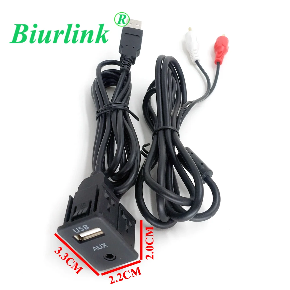 Biurlink универсальный автомобильный аудио 3 5 мм 2RCA AUX USB Штекерный монтажный адаптер