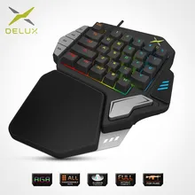 Delux T9X Одноручные механические игровые клавиатуры полностью программируемые USB Проводные клавиатуры с подсветкой RGB для PUBG LOL E-Sports