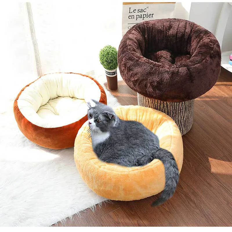 

Depth Sleep Pet Dog Bed Warm Round House Mat Sofa Donut Cat Nest Baskets For Dog Kitty Winter Litter Puppy Cat Kennel