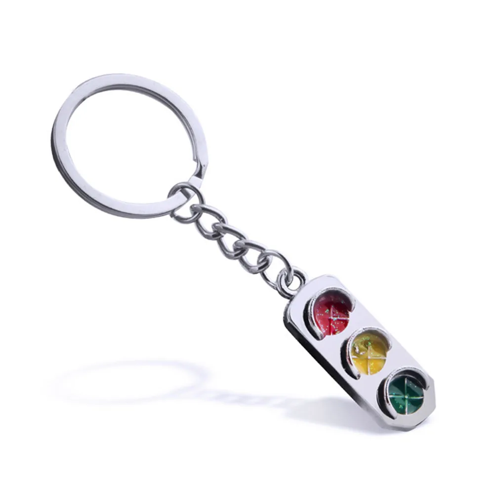 

SEKINEW New Creative Fashion Mini Traffic Light Key Ring Chain Classic 3D Solid Keyfob Keychain Gift Car Ornament Accessories