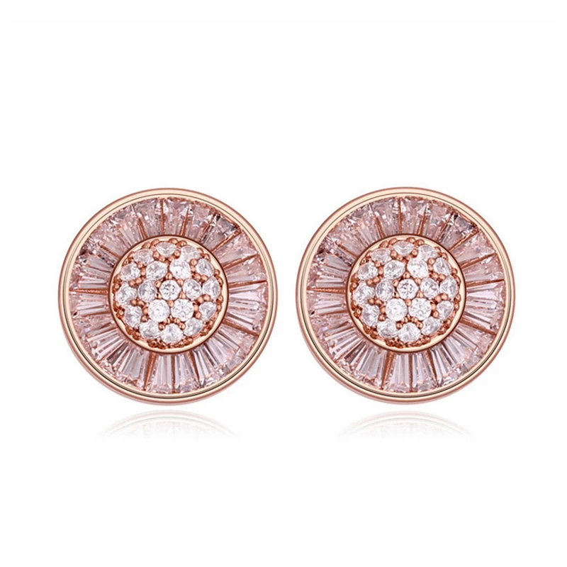

Labekaka 2019 New Round AAA hand inlaid CZ Stud Earrings Elegant Wedding Bridal Women Daily leisure Jewelry