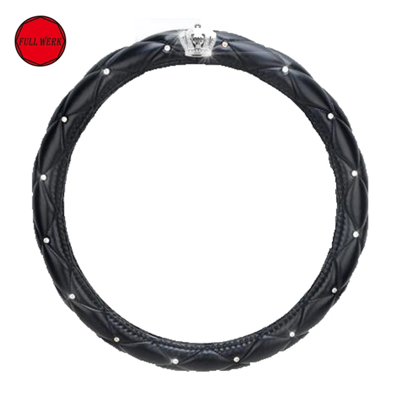 1pc 38cm 15 inch Car Steering Cover Decoration for Girls Women Ladies Leather Diamond Auto Steering Wheel Cover Wrap Protector 1pc 38cm 15 inch Car Steering Cover Decoration for Girls Women Ladies Leather Diamond Auto Steering Wheel Cover Wrap Protector