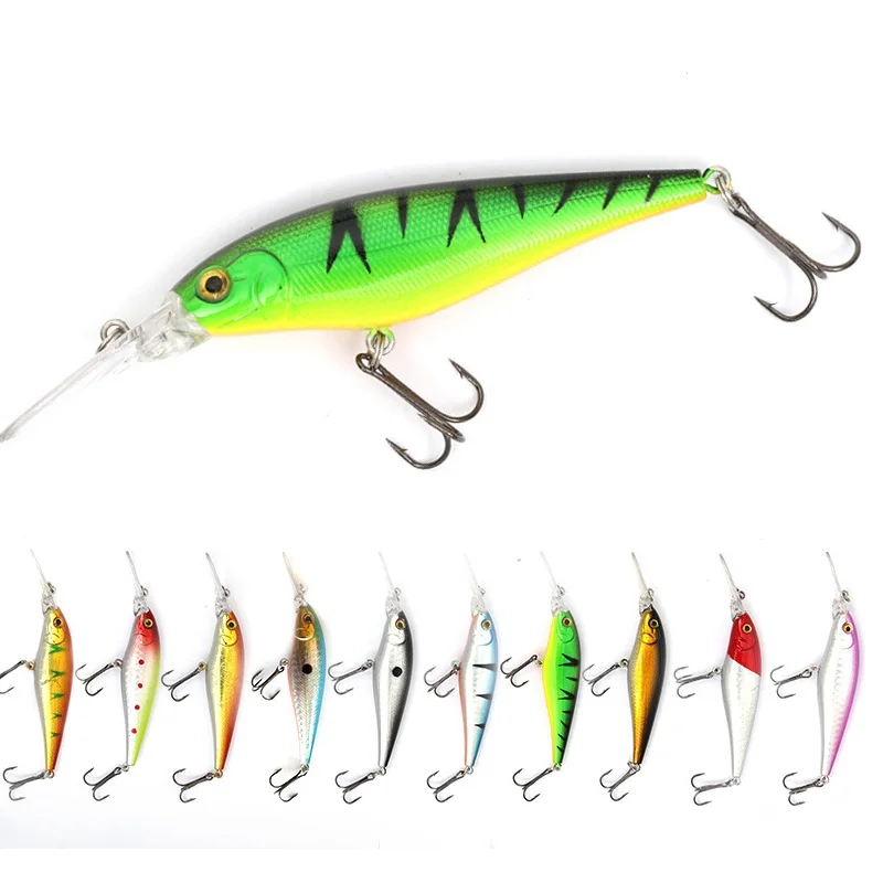 

1PCS Minnow Fishing Lure Laser Hard Artificial Bait 3D Eyes 11cm 10.3g Fishing Wobblers Diving Depth 2m Swim Crankbait Minnows