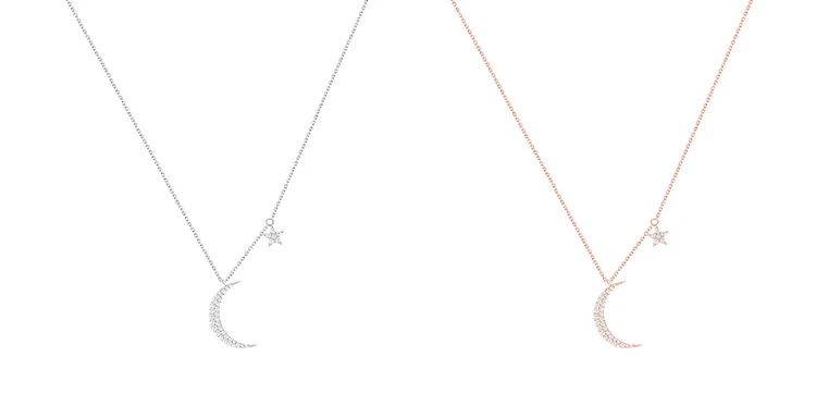 Новое поступление горячая Распродажа 925 пробы серебряные ожерелья и подвески с Луной и звездами для женщин модные ювелирные изделия из стерлингового серебра