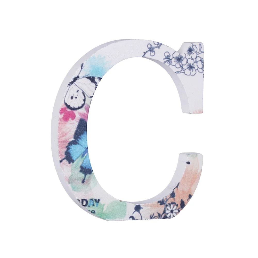 Английские буквы деревянные буквы письма с поздравлениями с днем рождения алфавит слово Свадебные украшения для самодельного изготовления детский душ домашний декор - Color: C