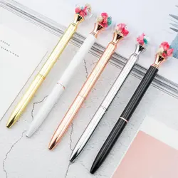 1 шт. Kawaii Красочные цветы стеклянные металлические шариковые ручки для письма для офиса школьный подарок высококачественные шариковые