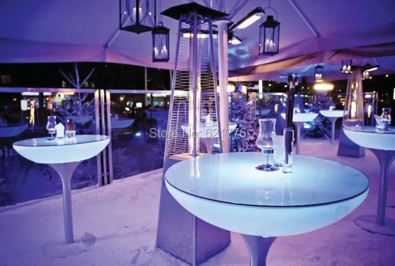D66 H110 толстые светодиодный Кофе стол, Lounge светодиодный, уникальный дизайн Таблица светодиодный подсветкой мебель аккумуляторная для бар/Рождество