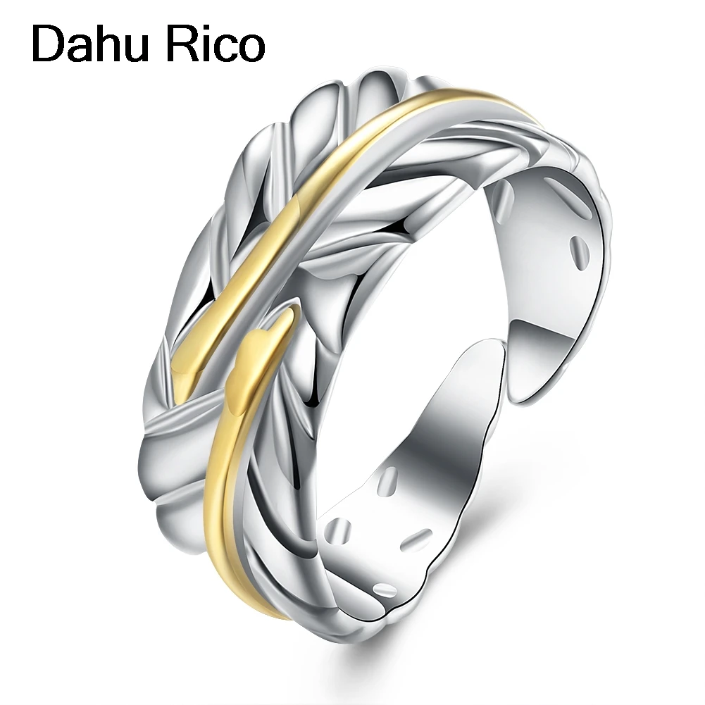 

feather devided colors open plaque silver color for bridesmaids adjustable alianca sortijas luxury free shipping Dahu Rico rings