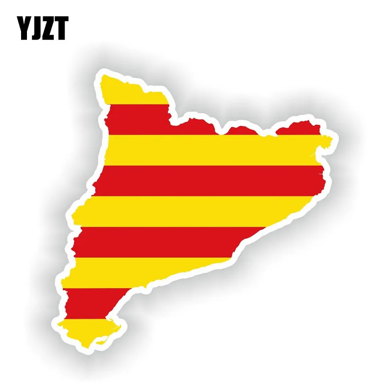 

YJZT 13.9CM*13.9CM Car Styling Catalonia Map Flag Car Sticker Reflective Decal 6-1607