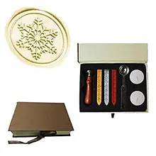 Mdlg Винтаж Снежинка фантазии Рождество индивидуальный логотип свадебные приглашения Воск уплотнительное штамп Щупы для мангала ложка подарочная коробка комплект K