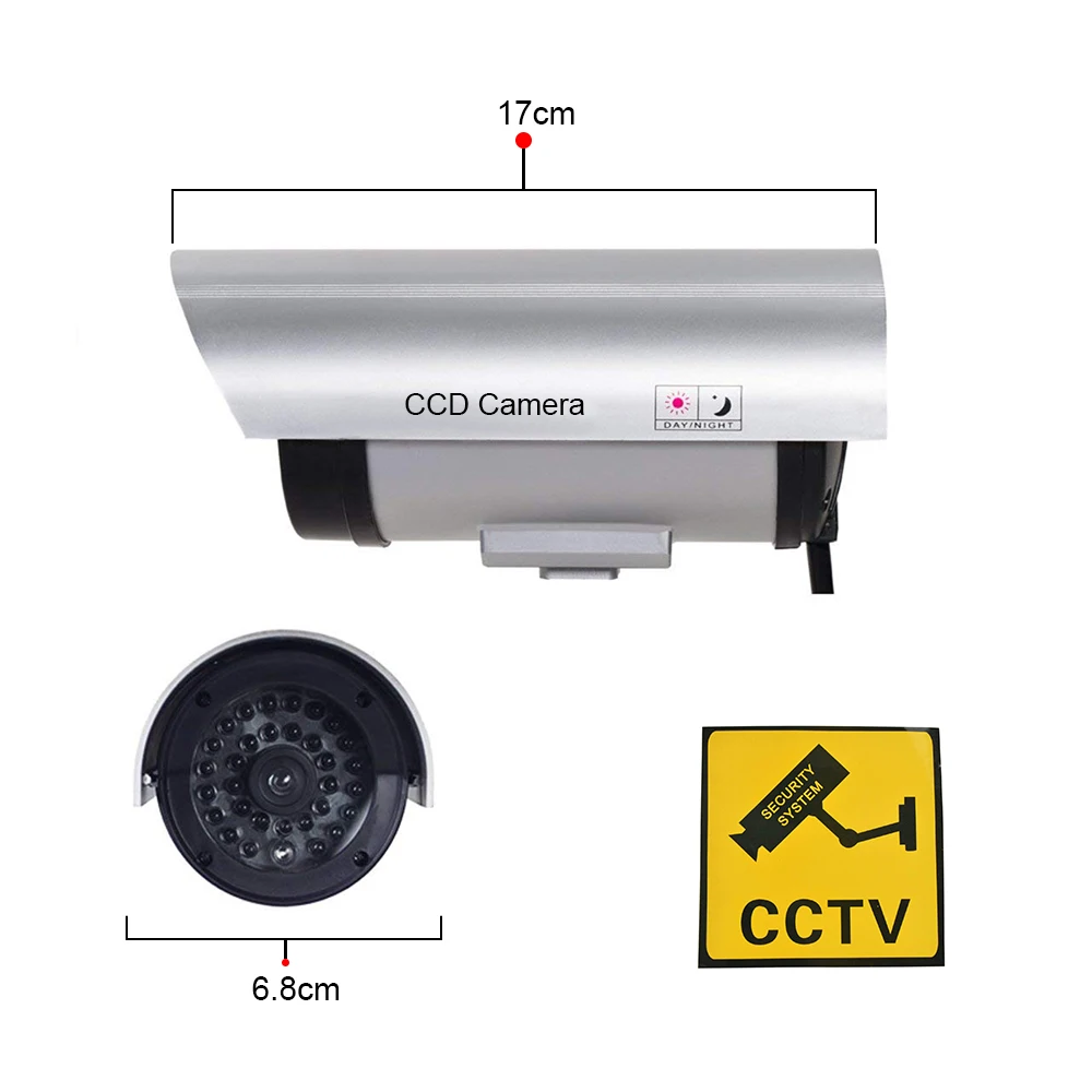 Dummy/Fake Camera AA Battery for 30Pcs LED Outdoor Indoor Surveillance Security Camera Bullet CCTV Camera Home Security