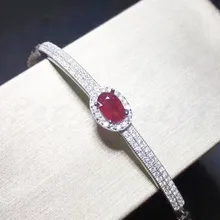Natural ruby chain bracelet Free shipping Natural and real ruby 925 sterling silver Fine jewelry 1ct gemstone#L18050820