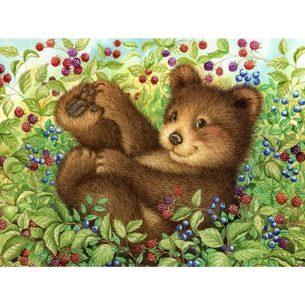 

diamond embroidery painting 3d full drill diamond cross stitch lovely bear inlay diamonds pictures cartoon square Rhinestone