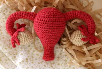 

crochet toys amigurumi rattle uterus with fallopian toy