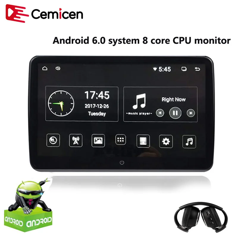 Автомобильный монитор подголовник cemichen 10 6 дюйма Android 0 1920*1080 HD 1080 P видео IPS