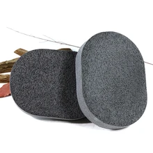 2 шт овальная губка для мытья лица из натурального бамбукового угля, косметическая пуховка для очищения лица, черные косметические пуховки, губка для очистки макияжа