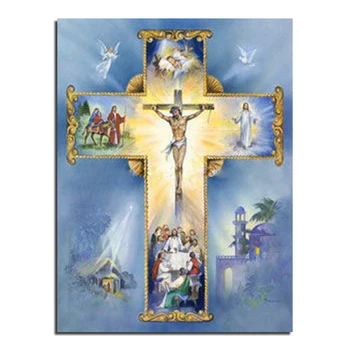 

Jesus cross 30X40 Wholesale DIY Diamond Painting Home Decoration Rhinestone Wall Stickers Embroidery Needlework
