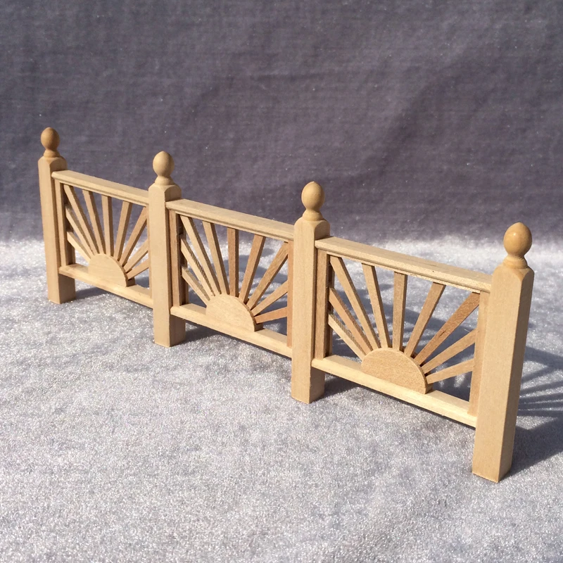 

OMO 1:12 Dollhouse Balcony guardrail Miniature 3 section balustrade Balcony fence model
