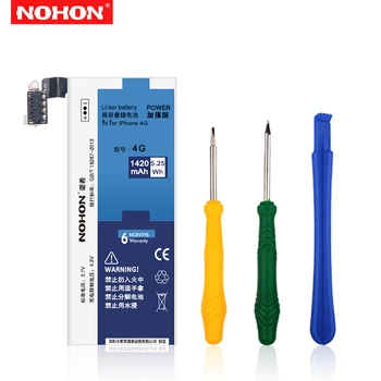

Nohon 1420mAh High Capacity New Battery For iPhone 4 Mobile Phone Replacement Li-ion Battery + Machine Tools Kit