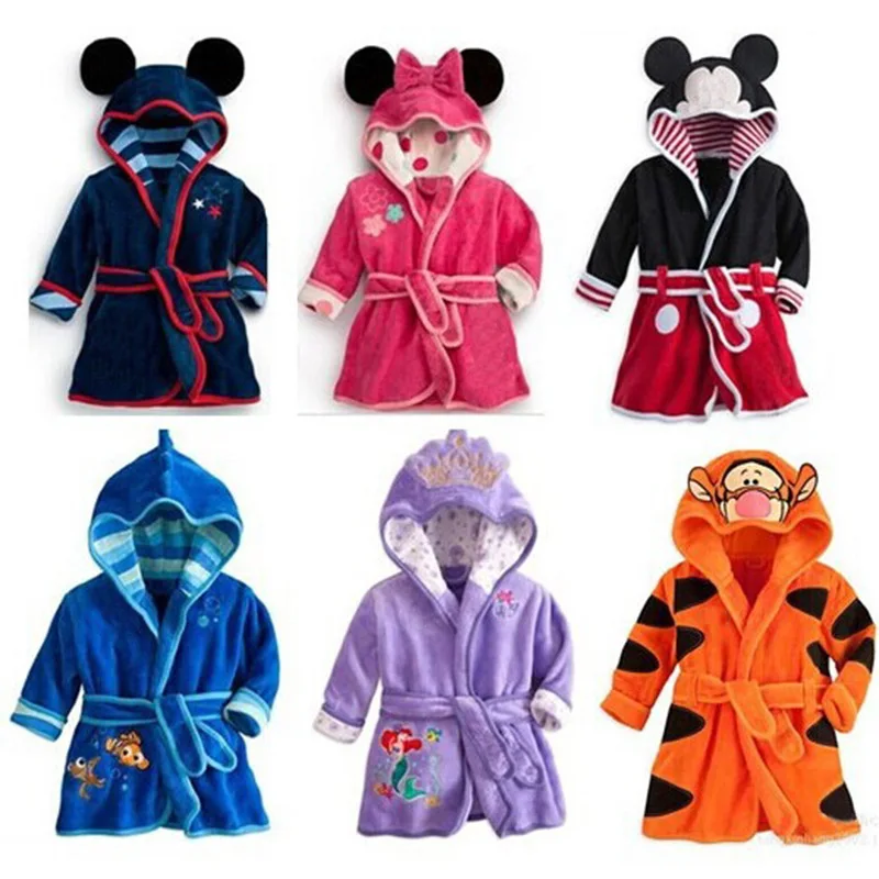 

Children Night Gown Cute Cartoon Robes Flannel Clothes for Boys & Girls