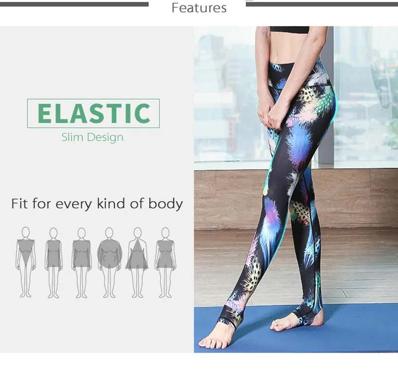 Женские штаны для йоги с принтом, тонкие спортивные Леггинсы с высокой талией для фитнеса, эластичные быстросохнущие колготки для занятий бегом и бегом