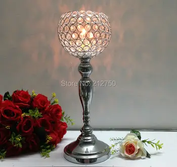 

Express free shipping 42cm 16.5inch wedding table centerpieces party christmas crystal candle holders