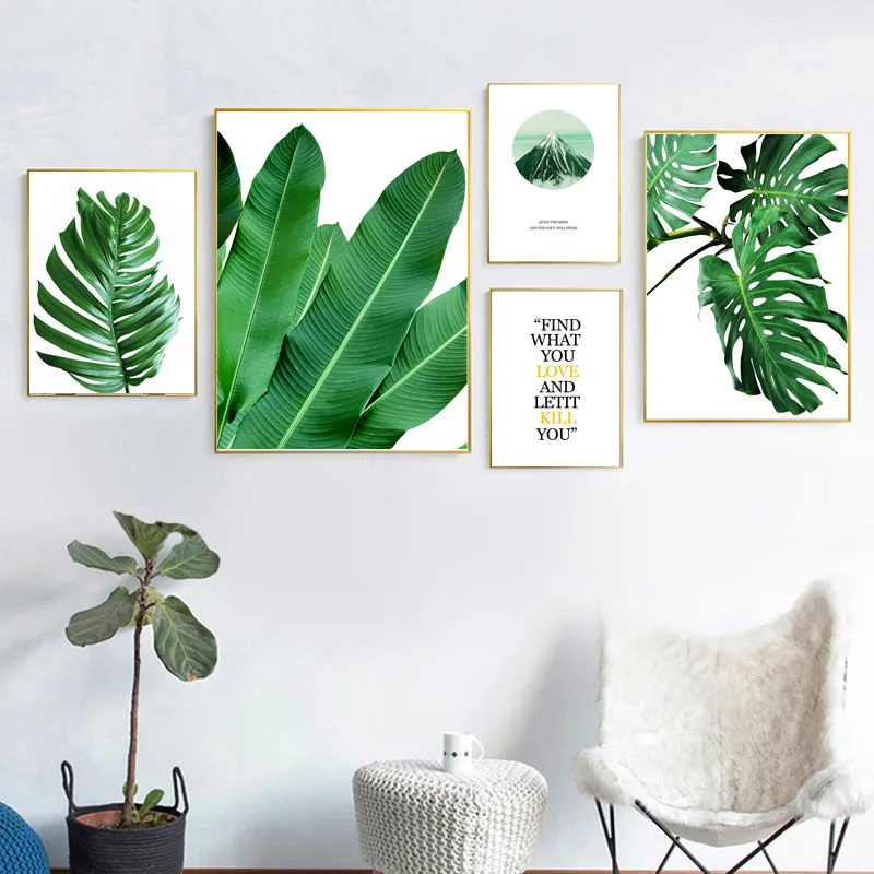 

Tropical Plants Monstera Palm Banana Leaf Wall Art Canvas Painting Nordic Posters And Prints Wall Pictures For Living Room Decor