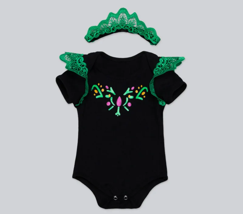 

Fashion Newborn Cotton Clothes Cute Lace Ruffle Sleeve Bodysuits and Crown Headband Clothing Sets Baby Girls Christmas Gifts