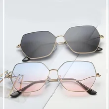 Солнцезащитные очки в оправе для женщин винтажные Ретро тонированные цветные линзы полигон металлическая оправа солнцезащитные очки мужские солнцезащитные очки Femme