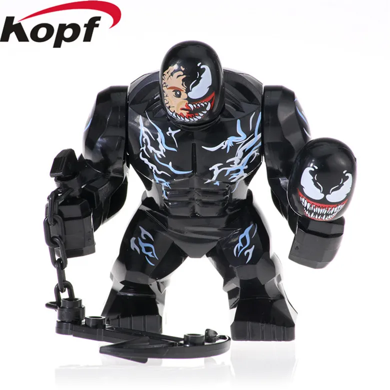 

20Pcs Super Heroes Big Size Thing Venom Assemble Carnage The Son of Toxin Hulk Thor Moana Building Blocks Kids Gift Toys XH 893
