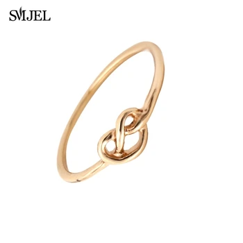 

SMJEL Wholesale Fashion Promotion Jewelry Kpop Heart Knot Rings for Women Love Tiny Knot Bridesmaid Ring Everyday Jewelry