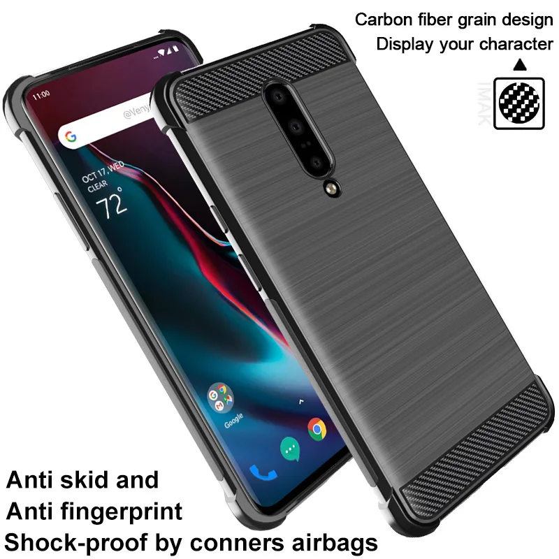For OnePlus 7 case iMAK Vega Fiber Pattern airbag Phone One Plus Seven Bumper Cover |