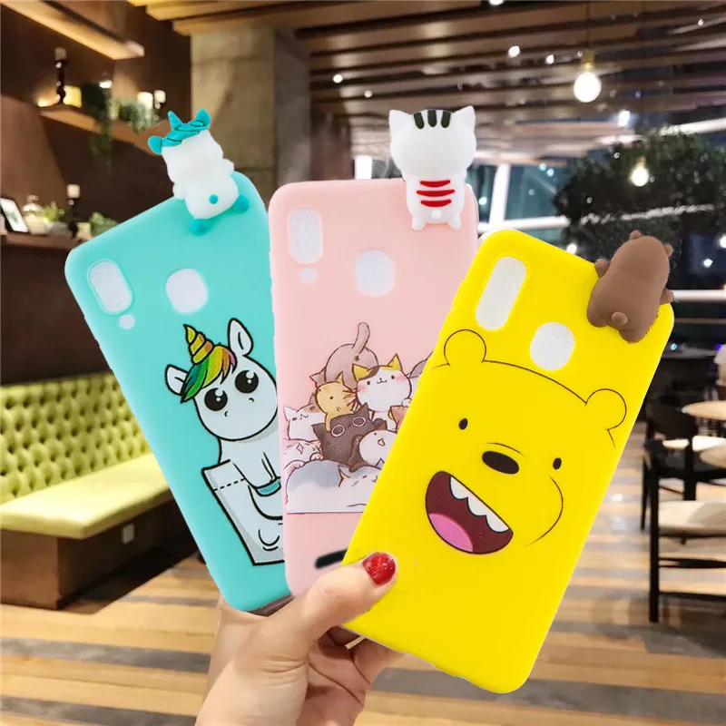 

3D Cartoon Cute Bear Patterned Soft TPU Case Cover on sfor Samsung A10 A20 A30 A50 M10 M20 A9 A7 2018 A8 Plus Silicon Phone Capa