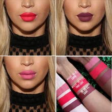 24 шт./лот бренд Матовая жидкая Губная помада оттенок Средства ухода за губами Косметика Водонепроницаемый Блеск для губ Губная помада обнаженная черный макияж блеск для губ