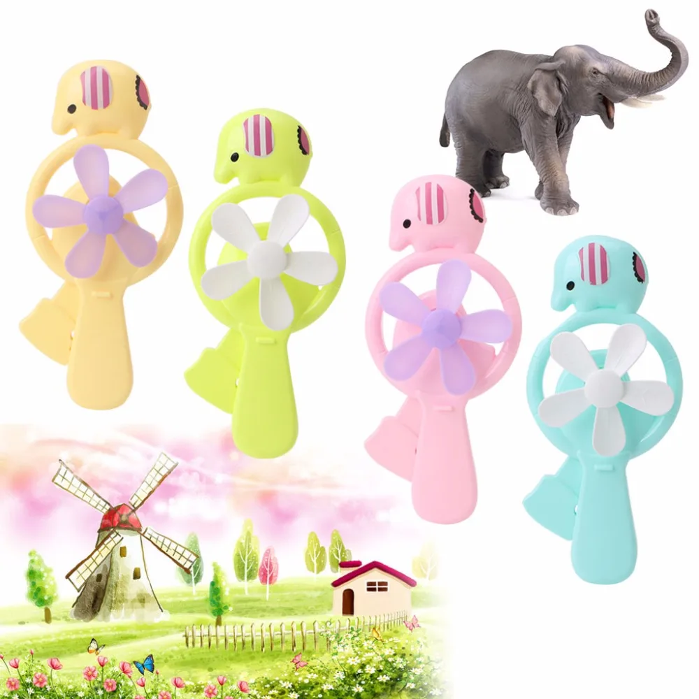 

Portable Kids Toys Mini Manual Hand Fan Handheld No Battery Operated for Cooling