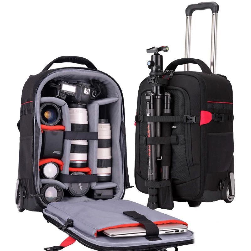Shoulder Travel Bags Photography Backpack Camera Bag Suitcase on Wheels Men Cabin Trolley luggage