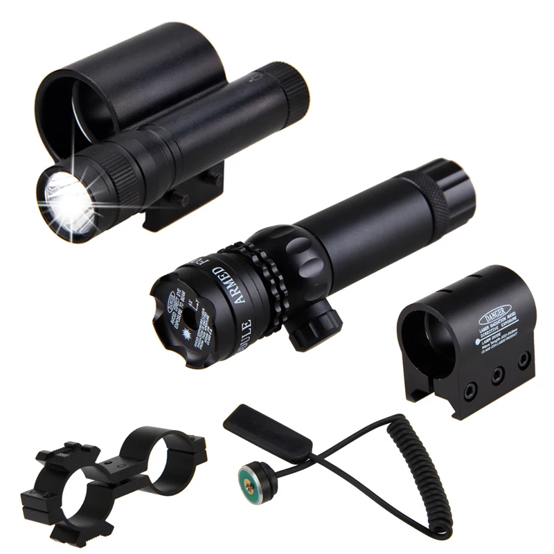 Montagem a Laser Interruptor de Pressão Caça Tático Ponto Verde Mira Laser Rifle Arma Escopo 20mm Airsoftsport Ferroviário & Barril Montagem 15 Lunetas Riflescopes