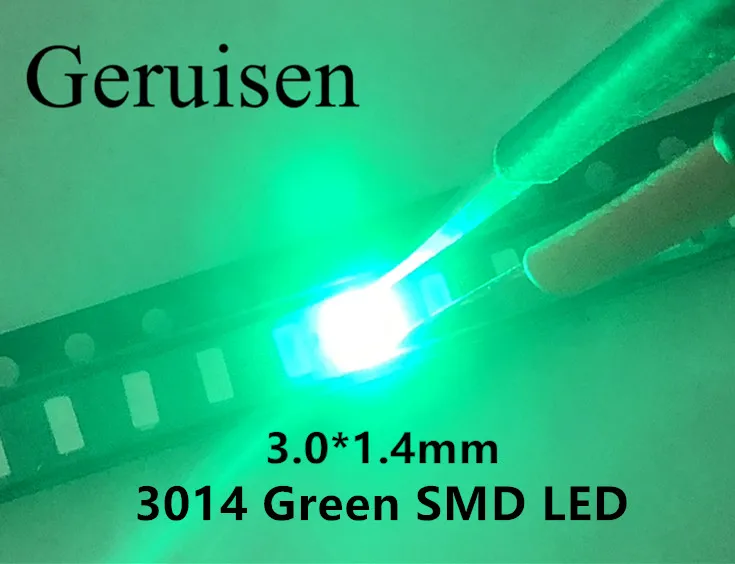 Умная электроника супер яркий 3014 зеленое освещение SMD светодиод 520-525NM 3 V/1000 шт
