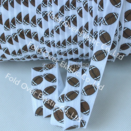 

American Football Printed Ribbon Elastic, Super Quality Fold Over Elastic FOE, China Supplier Welcome Wholesale Customized