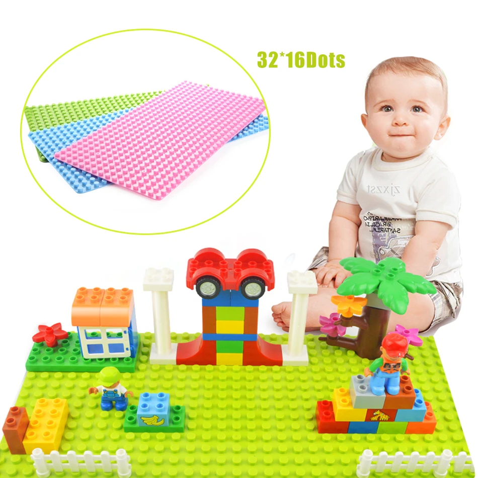 

City Amusement Park Train Children Animal Figures Big Size Building Blocks Compatible Legoing Duploe Creative Bricks Child Toys
