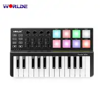 WORLDE Panda MINI 25-Key Ultra-Portable USB MIDI Keyboard Controller 8 Colorful Backlit Trigger Pads