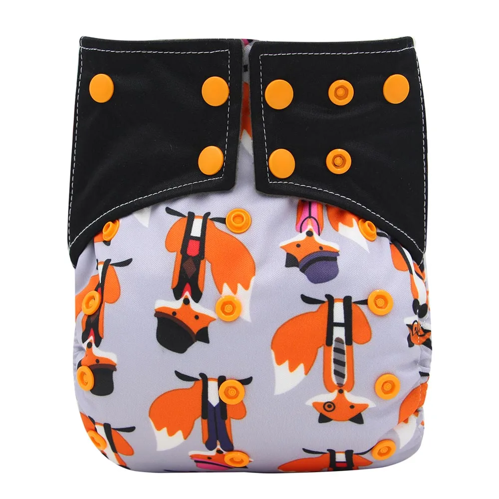 2018 NEWBORN Cloth Diaper Cover Baby Nappy Reusable Double Gussets 8-10lbs Fox 