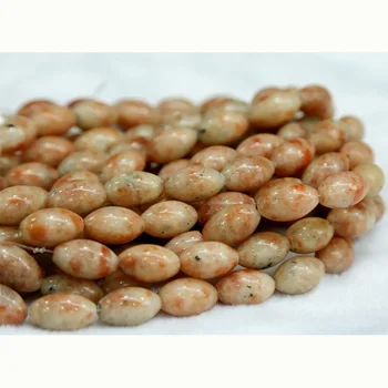 

Wholesale Genuine Orange Africa Sunstone Rice Beads Oval Loose Beads 10x20mm Fit Jewelry DIY Necklace or Bracelets 15" 03008