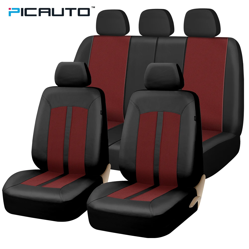PIC AUTO Waterproof Seat Covers Full Set Universal For Cars Interior