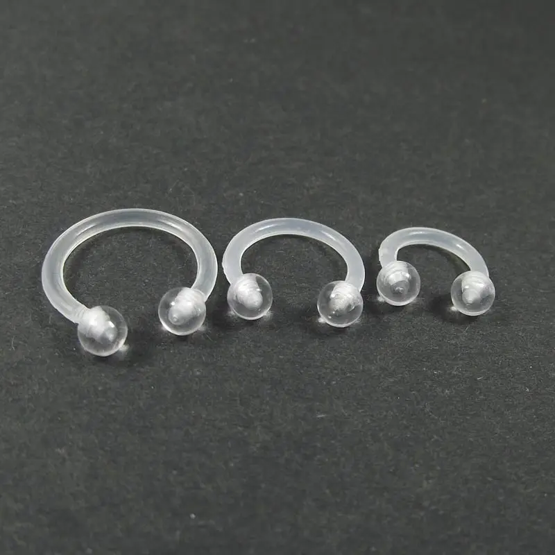 3 Pieces Invisible Flexible Soft Clear Nose Ring tragus ring Lip Ring
